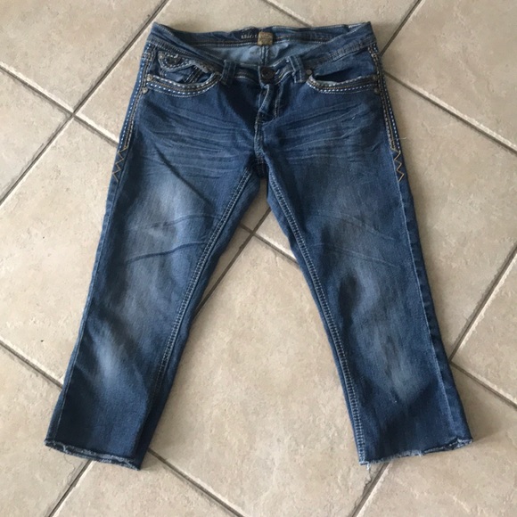 Islandia Blue Denim Capris size 5 - Picture 1 of 4